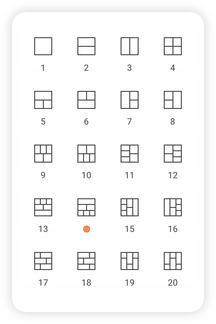 Collage selection popup